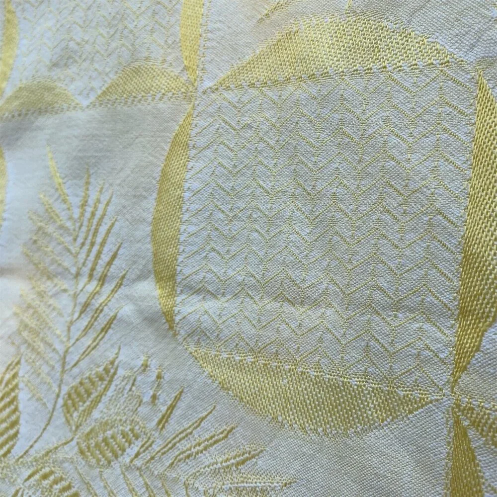 Vintage Bates Coverlet Bedspread Tapestry Yellow Gold Floral Large